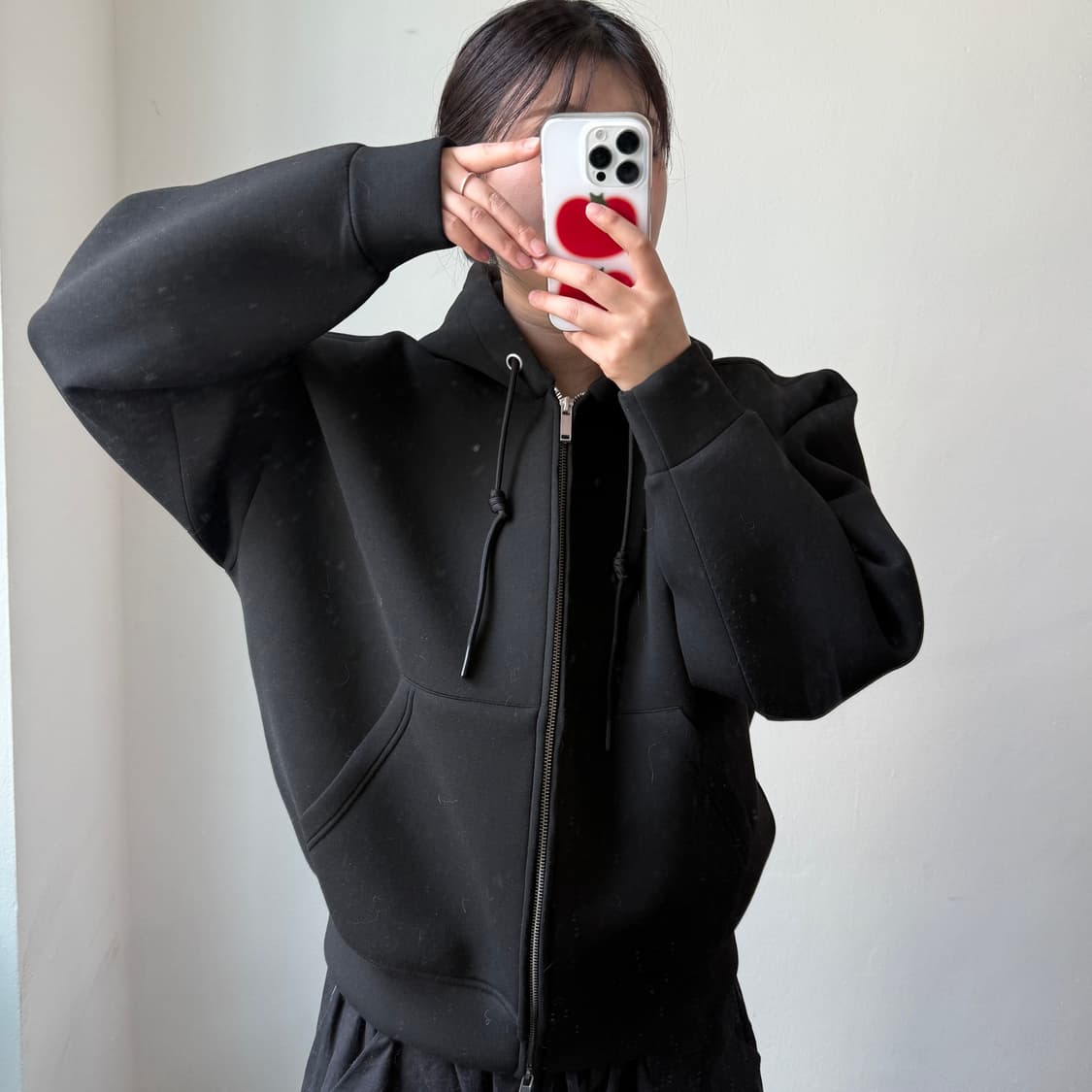 [L] 자라 블랙 후드집업 상품이미지1