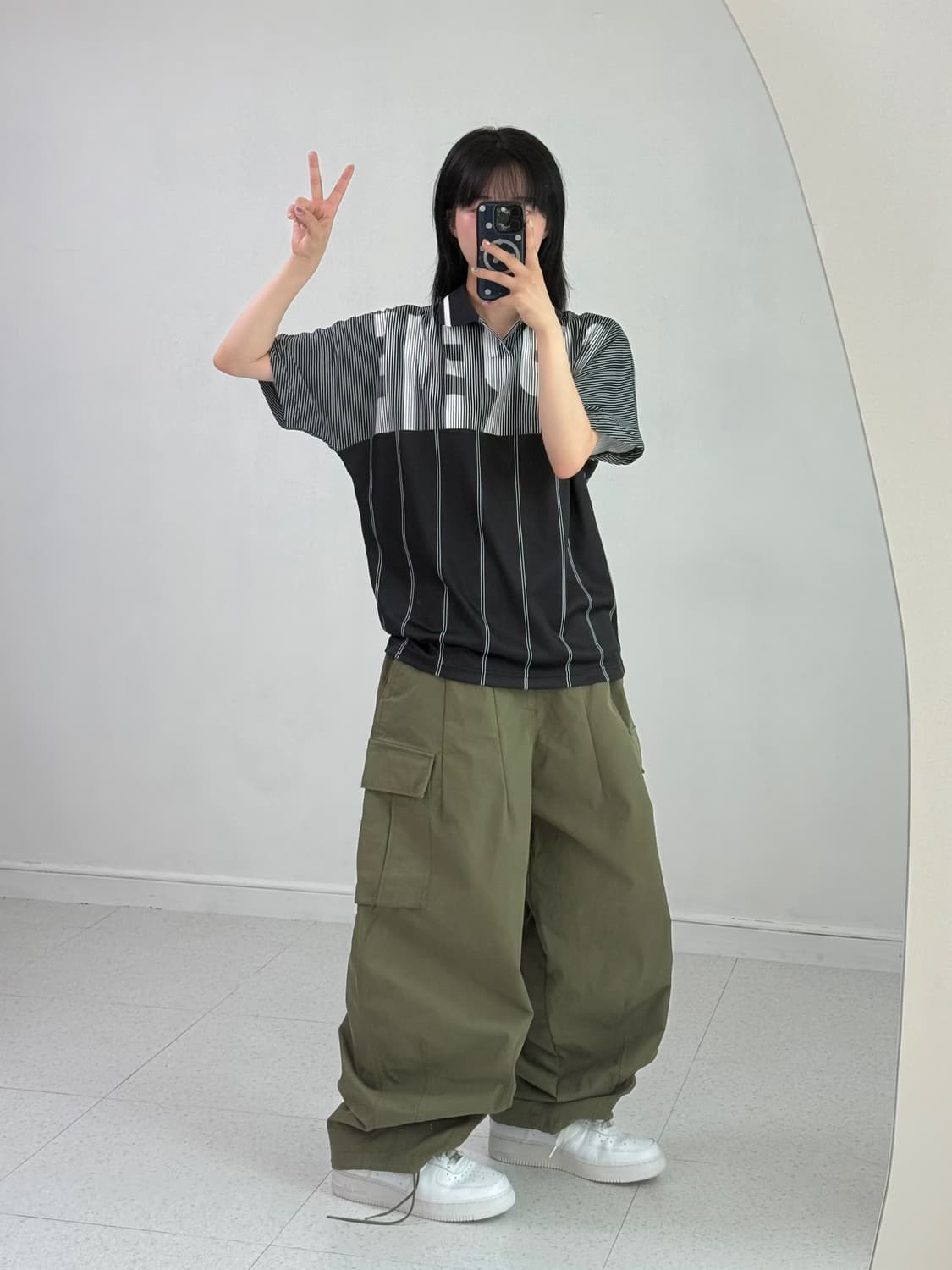 빅톤 카키 카고 팬츠 상품이미지5