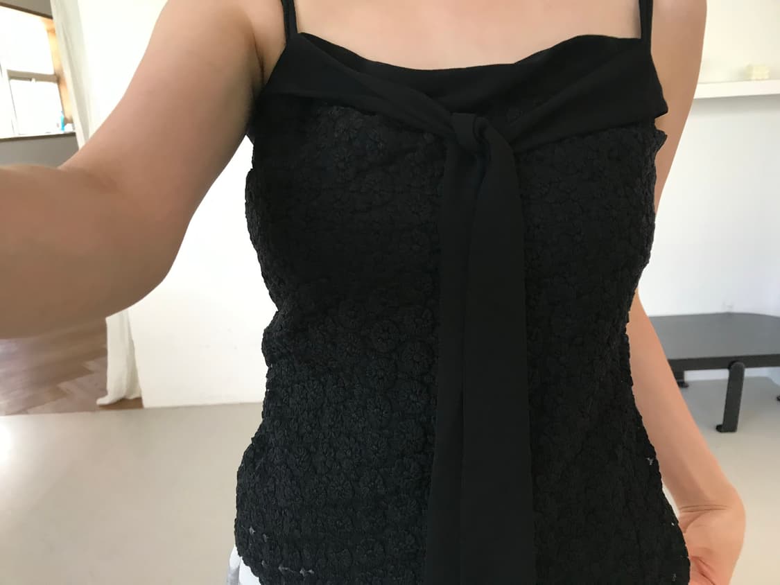 vintage black lace ribbon sleevless 상품이미지1