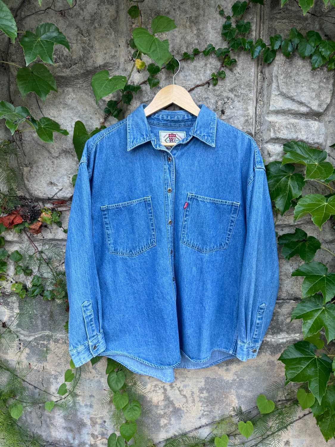 90s levis 리바이스 투포켓 페이딩 데님 셔츠 자켓 L 상품이미지1