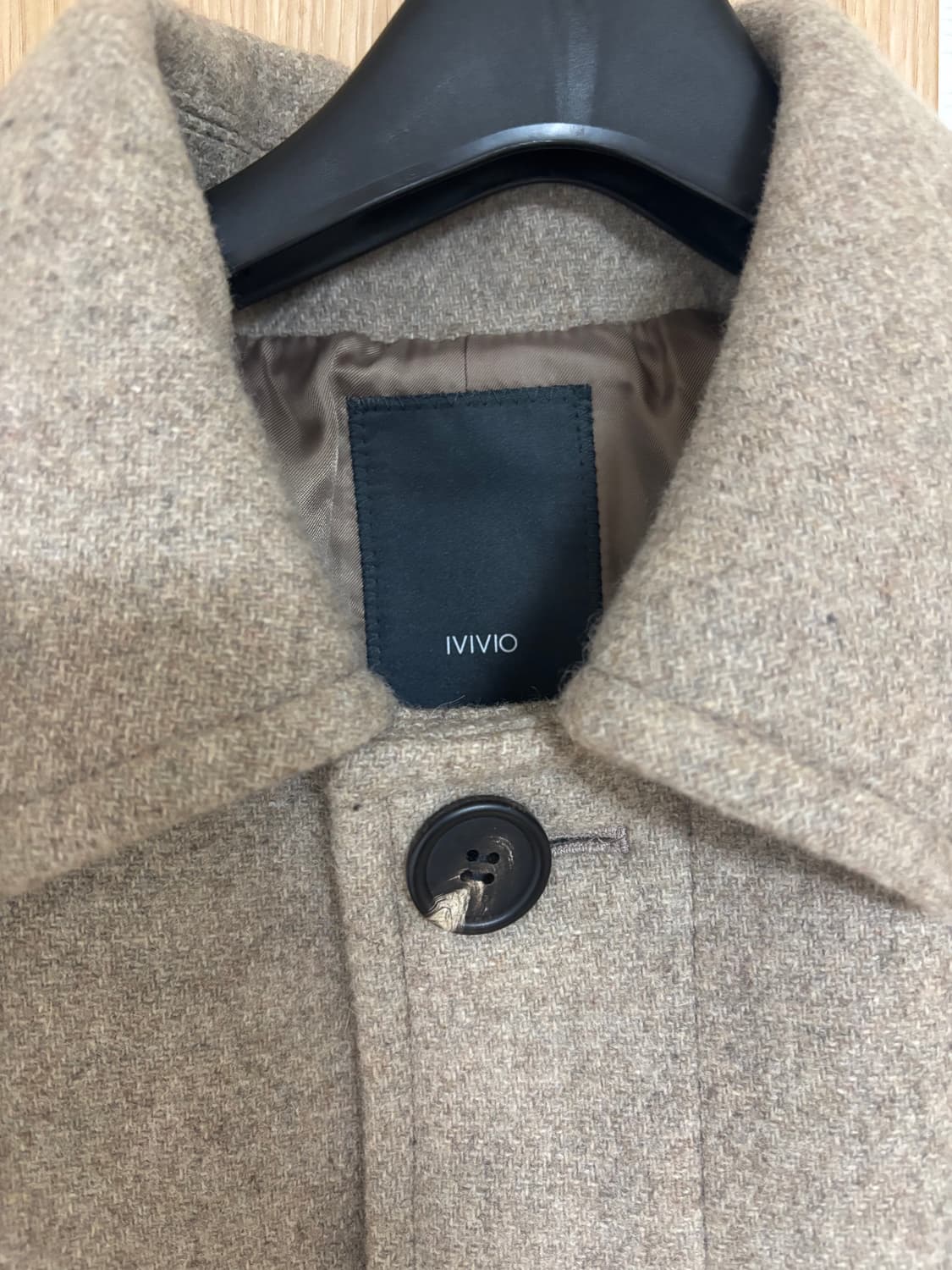 엠비오 울 세미 오버 발마칸 코트 오트밀 95사이즈  상품이미지3