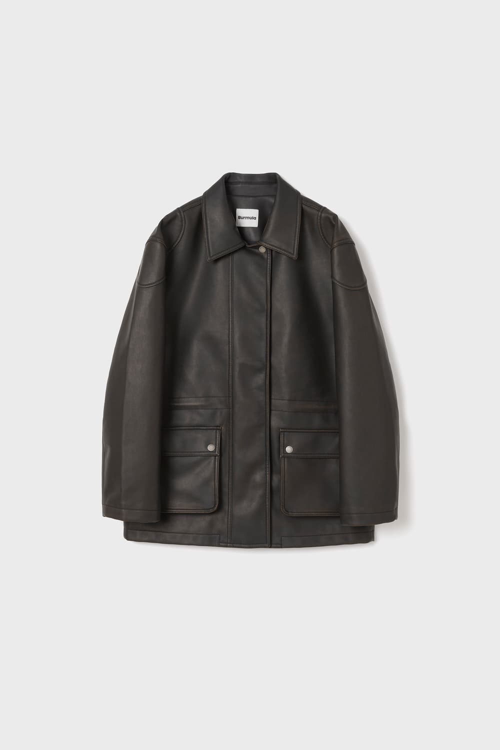 버뮬라 PATCH OVERFIT LEATHER JACKET (BROWN) 상품이미지3