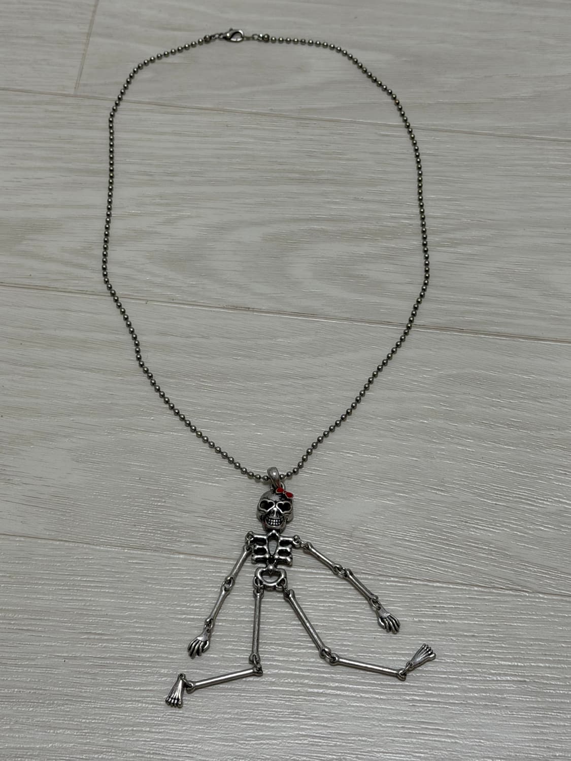 빈티지 구체관절 해골 실버 목걸이 상품이미지1