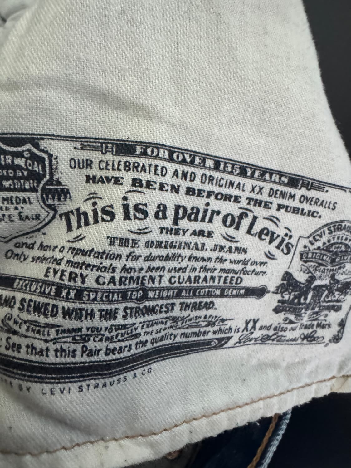 강추!! 리바이스 501 빈티지 워싱 버튼 데님팬츠 32.6인치 상품이미지6