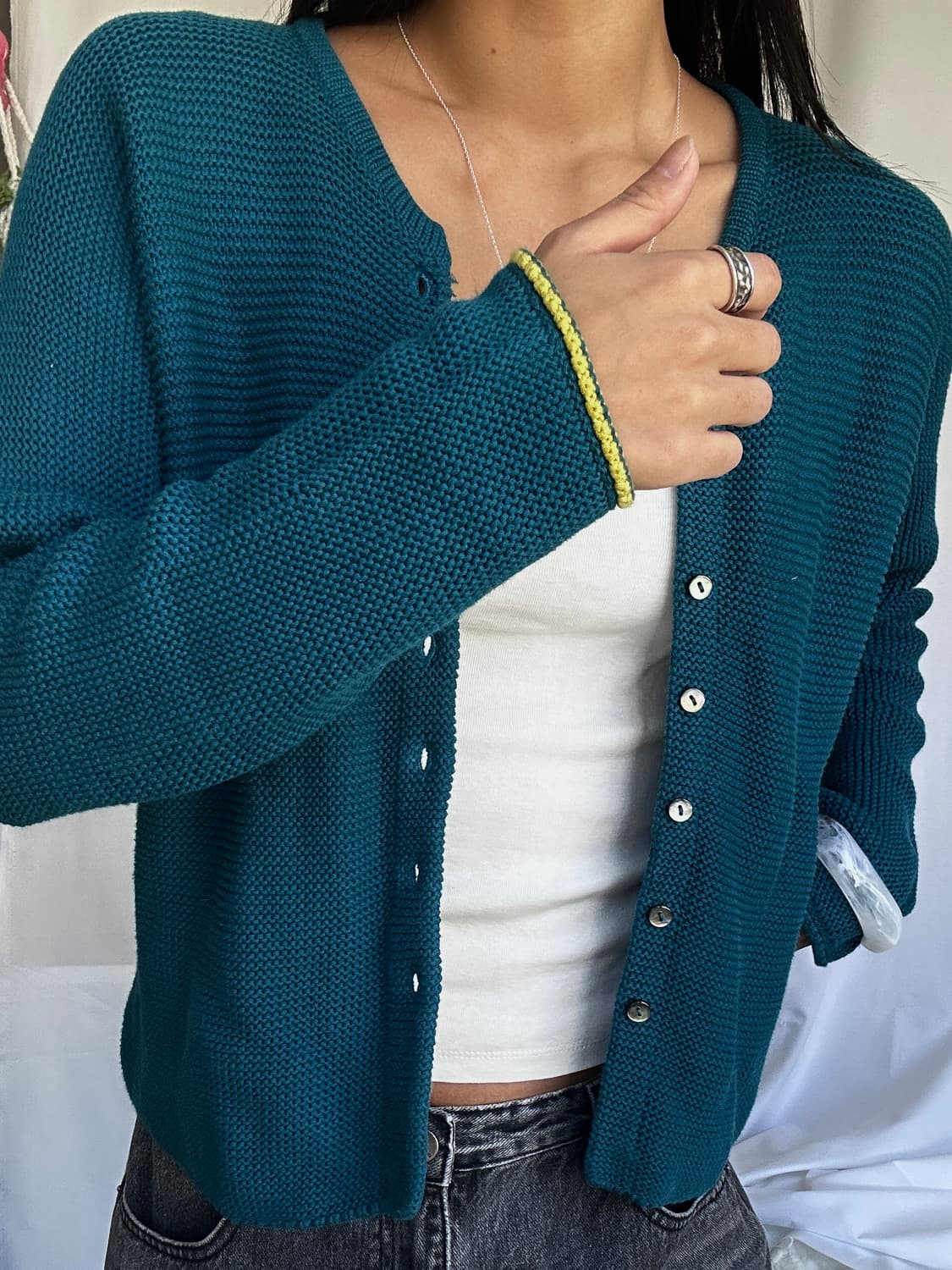 빈티지 청록 니트 가디건 상품이미지3