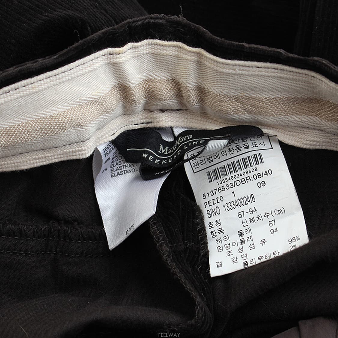 막스마라 위크앤드 다크브라운 코듀로이 팬츠 55 상품이미지3