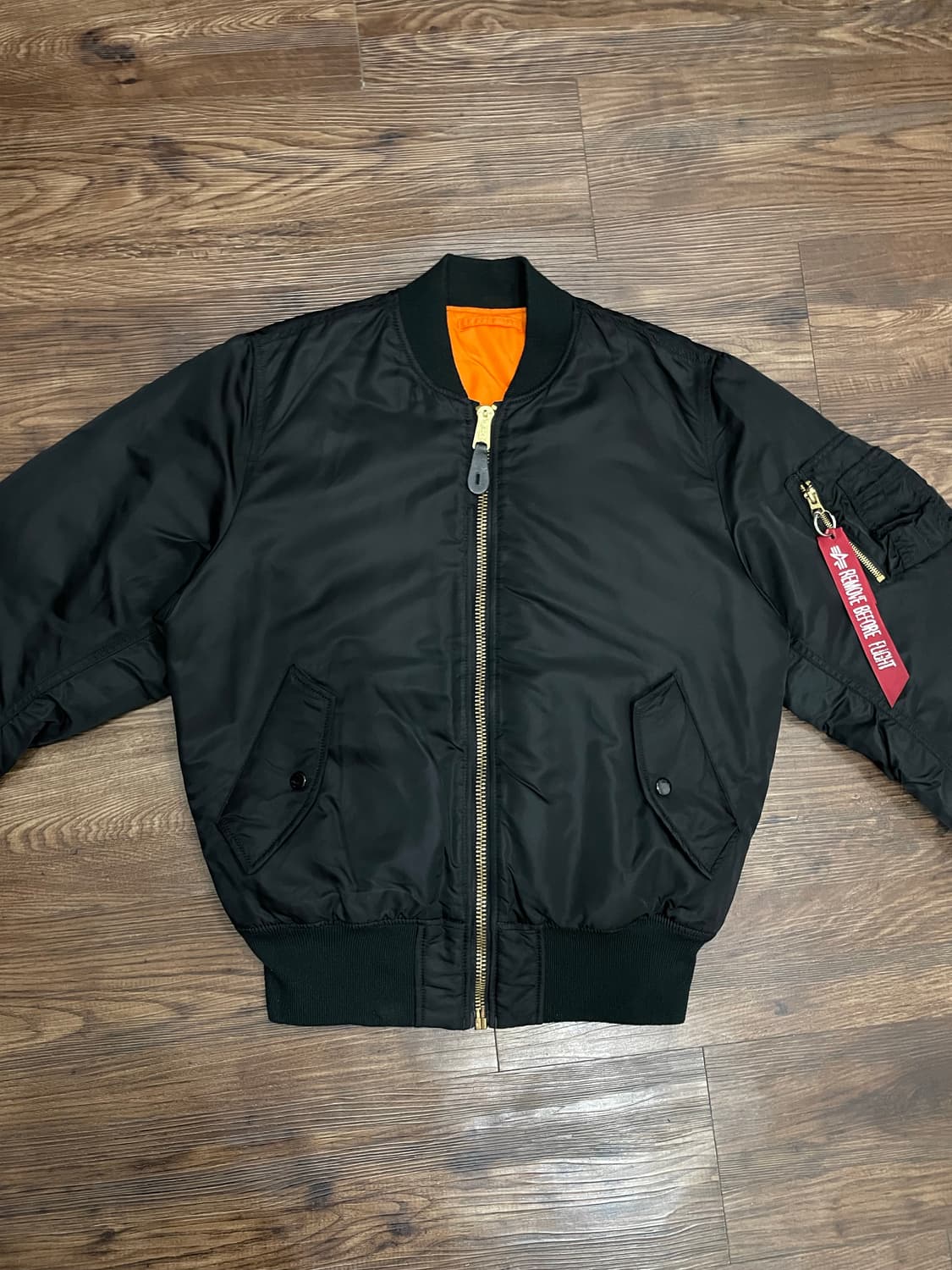 알파인더스트리 ma-1 플라이트 자켓 항공점퍼 블랙 상품이미지3