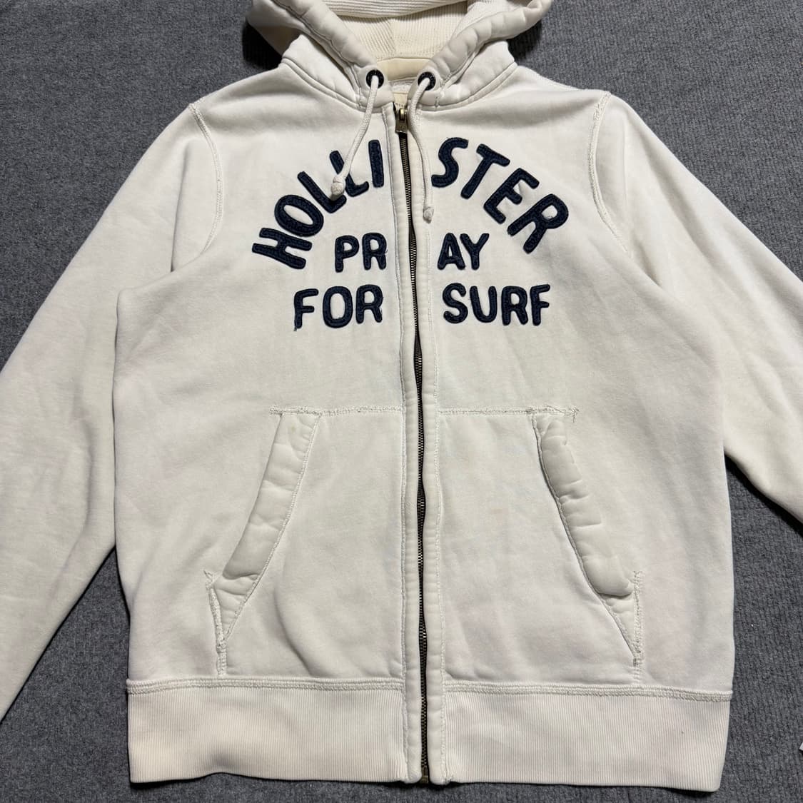 홀리스터 화이트 후드집업 XL 상품이미지2