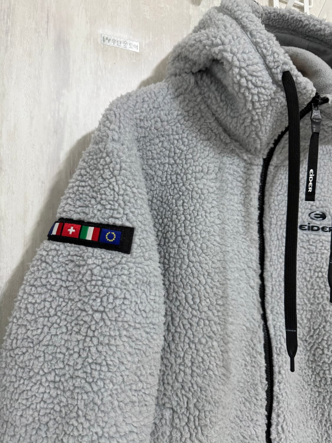 100 L / 아이더 스투키 뽀글이 후리스 자켓 쿨그레이 상품이미지4