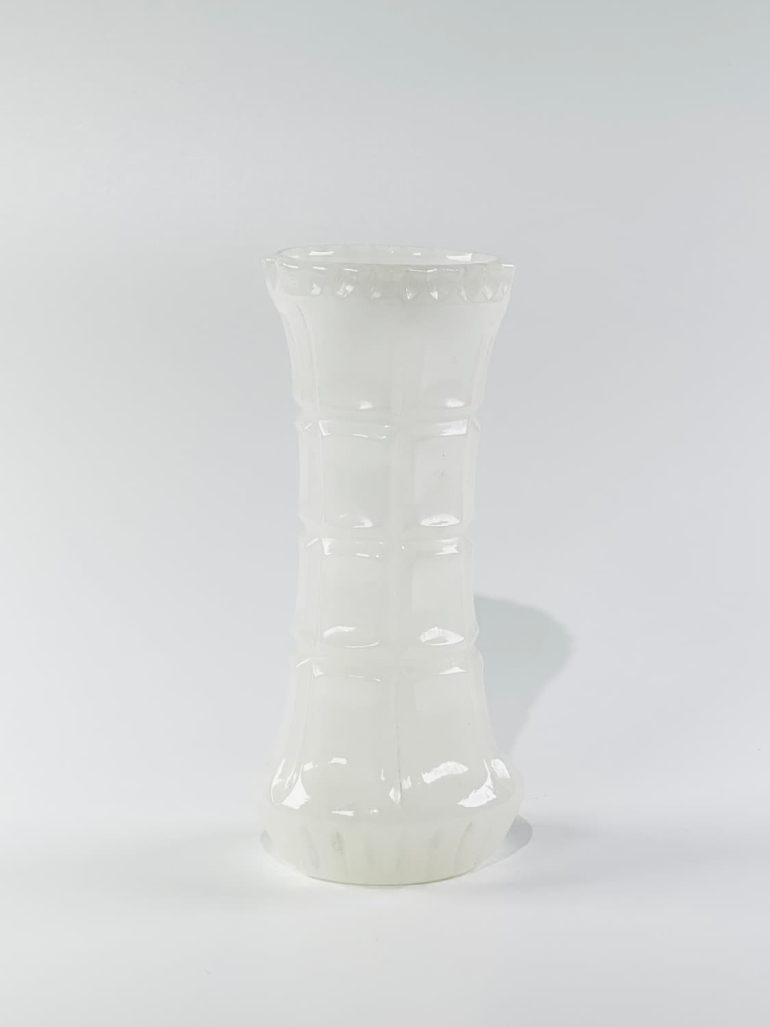 일본 빈티지 밀크글라스 와플 화병 상품이미지3