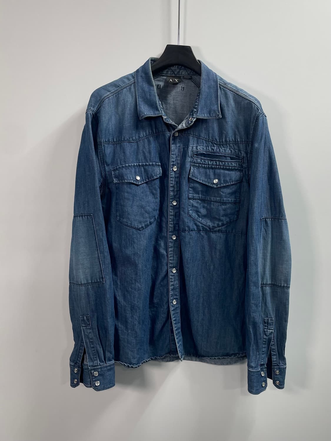 아르마니 익스체인지 투포켓 샴브레이 청셔츠 (on.432) 상품이미지1