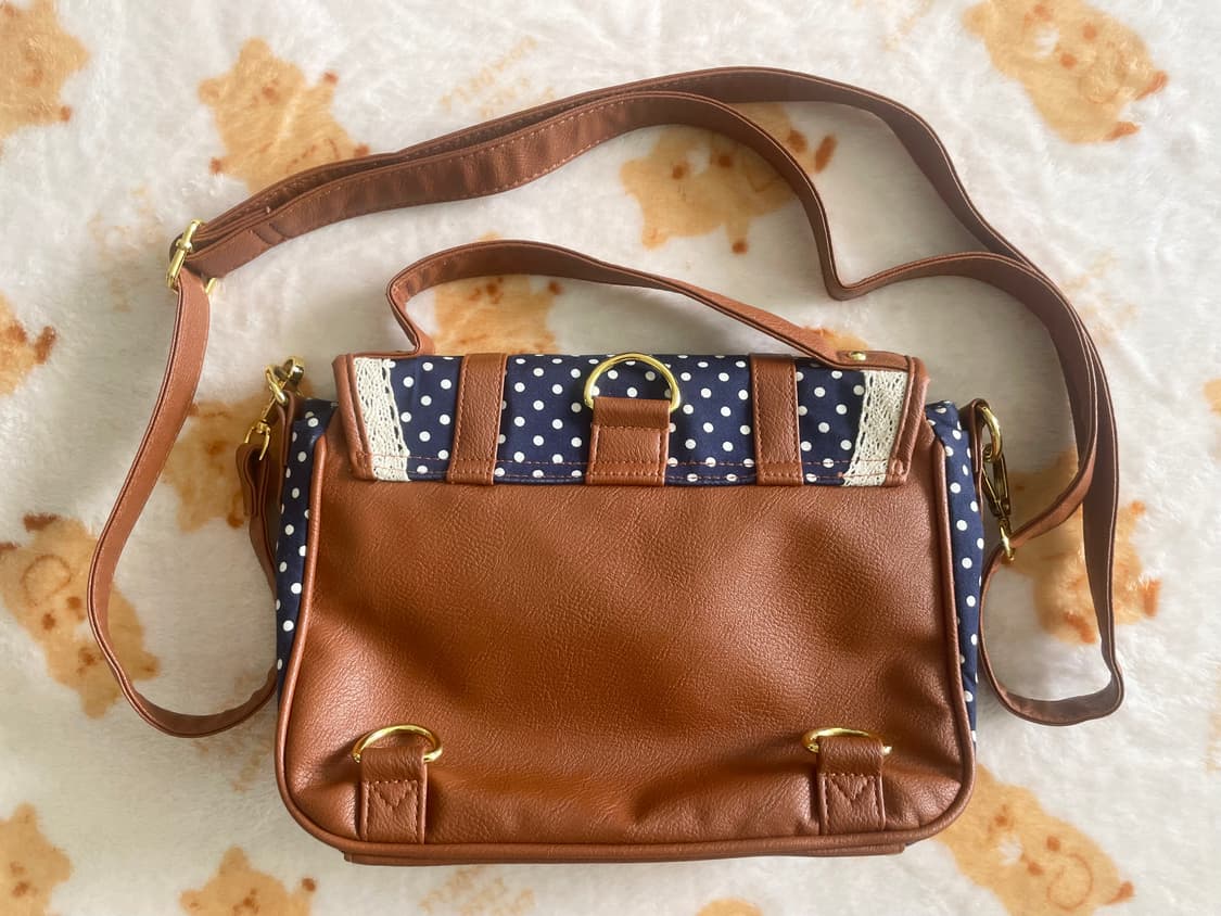 모리걸 빈티지 헤이세이 레이스 도트 크로스백 💙🎀 상품이미지3