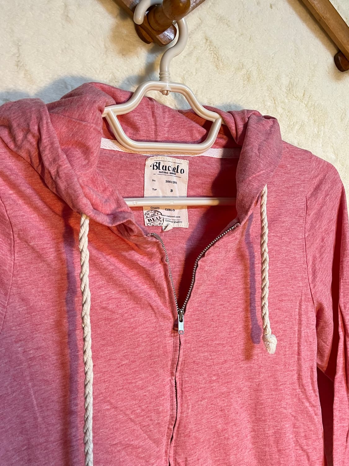 빈티지 핑크 후드 집업 상품이미지3