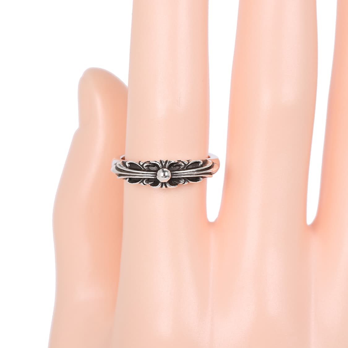 크롬하츠 베이비 플로랄 링 커프링 실버반지 보증서 19호 상품이미지6