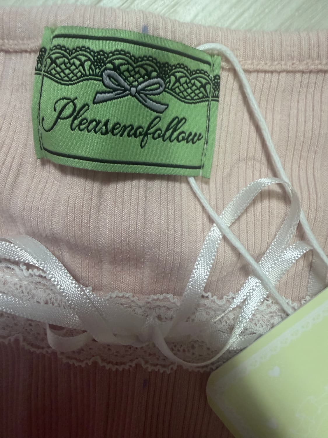 플노팔 핑크 주니 셔링 레이스 홀터탑 팝니다 플리즈노팔로우 상품이미지2