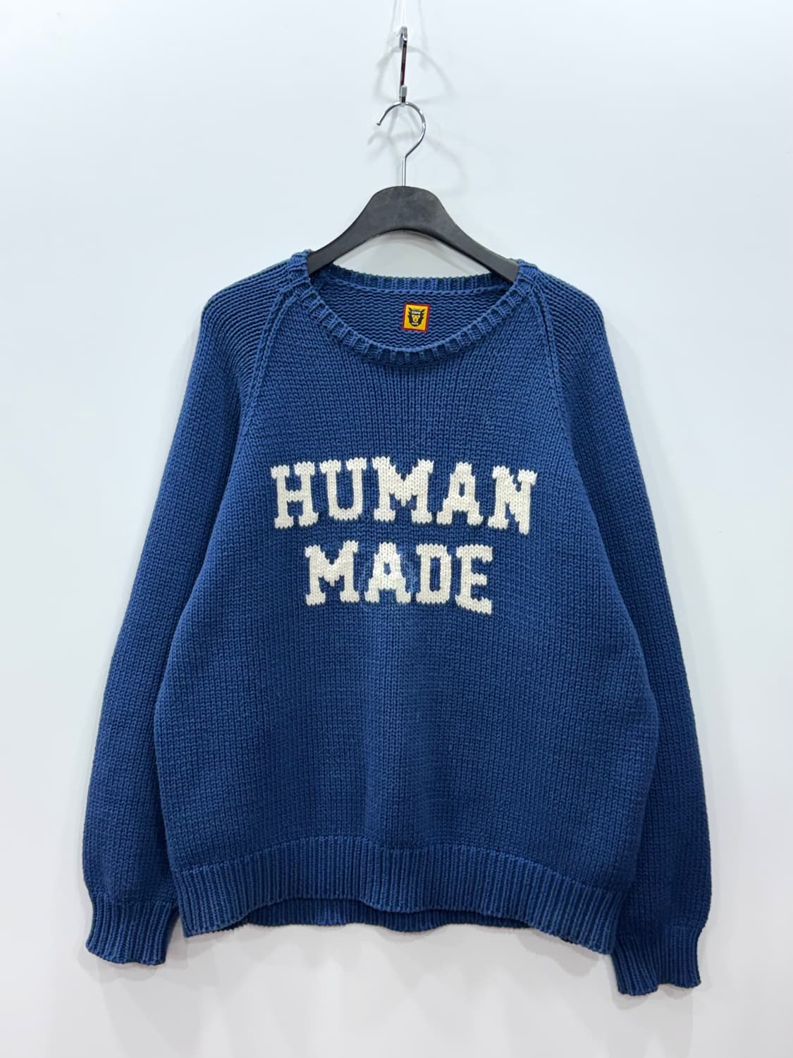 휴먼 메이드 래빗 래글런 니트 스웨터 블루 XL 상품이미지5