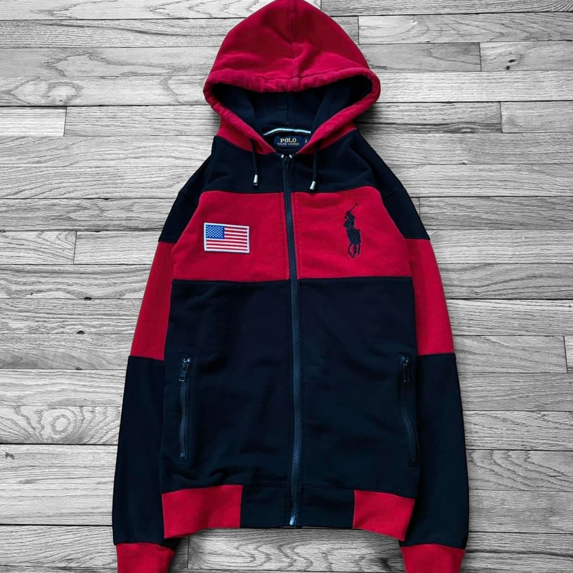 폴로 랄프로렌 빅 포니 USA 컬러블록 후드 집업 상품이미지1