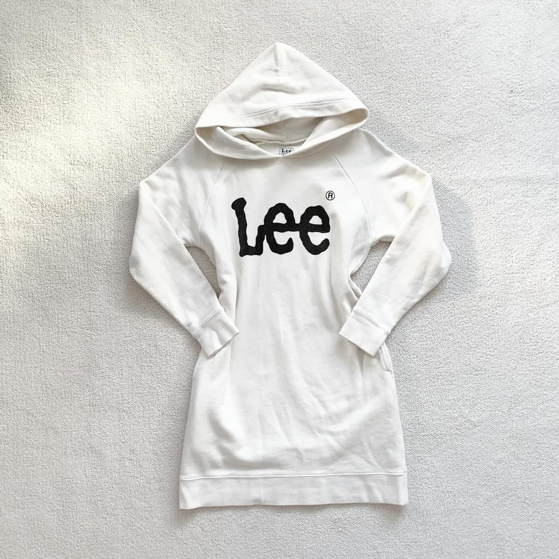 Lee 우유화이트 빅로고 후드 원피스 상품이미지1