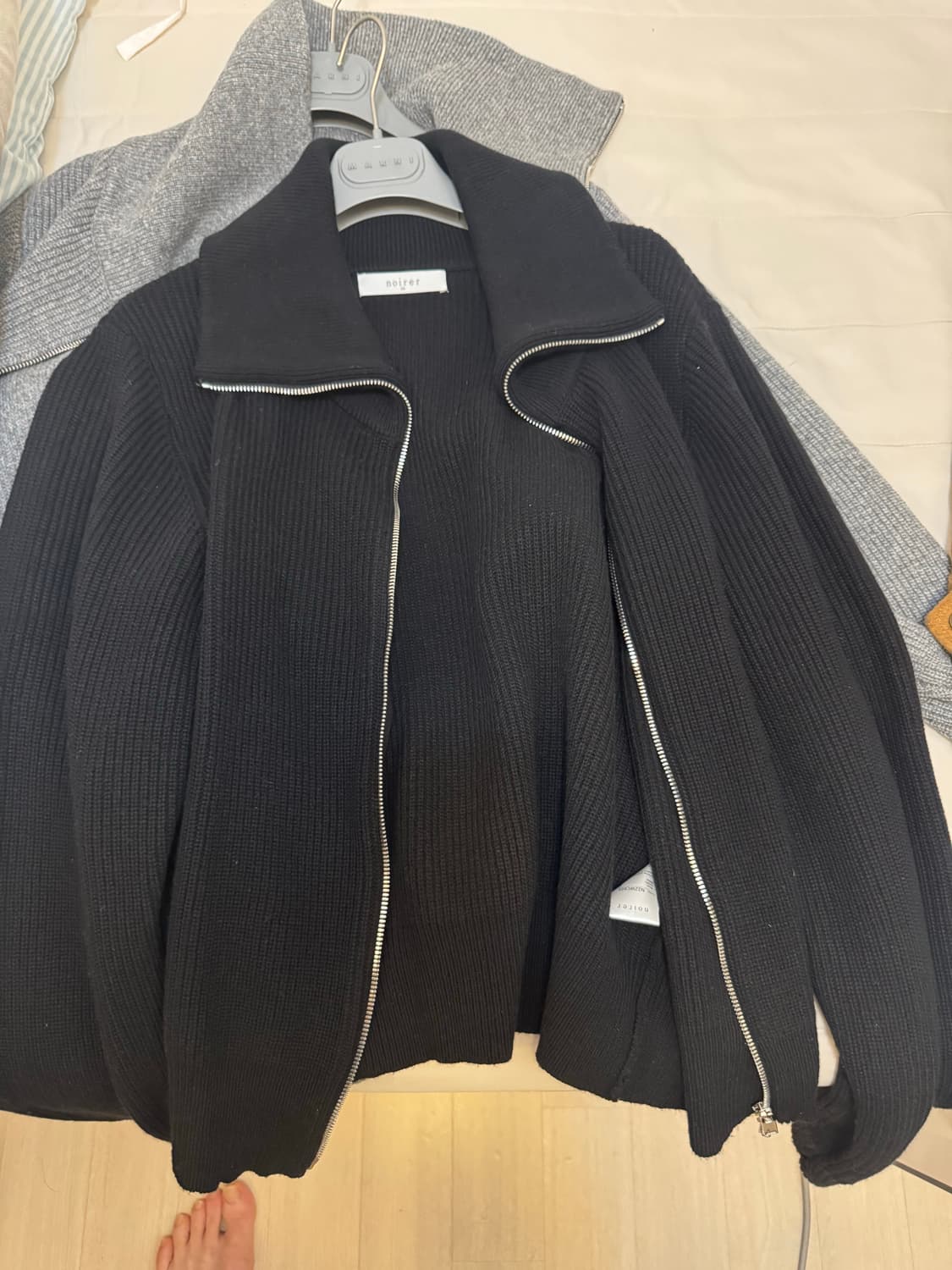 노이어 하이넥 집업 니트 자켓 50 상품이미지3