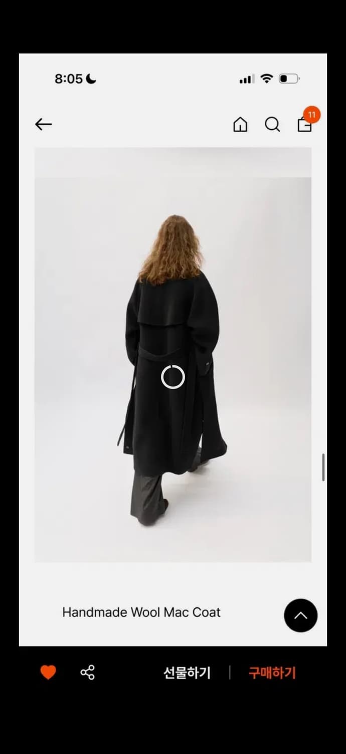 르바 핸드메이드 울 맥 코트 - 블랙 상품이미지4