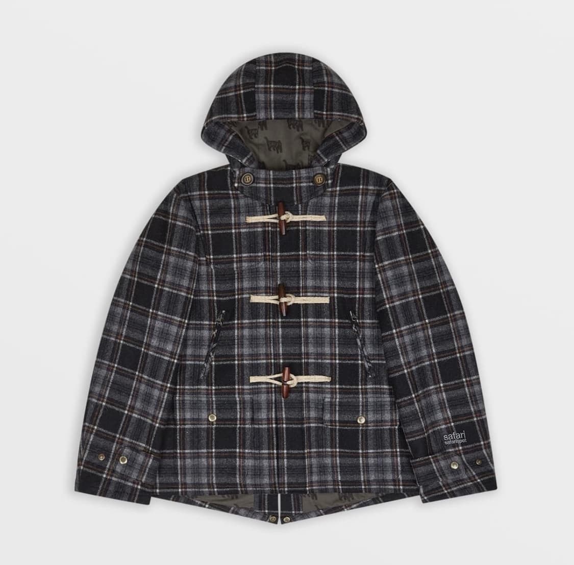 safarispot 레기온 체크 더플 코트 상품이미지3