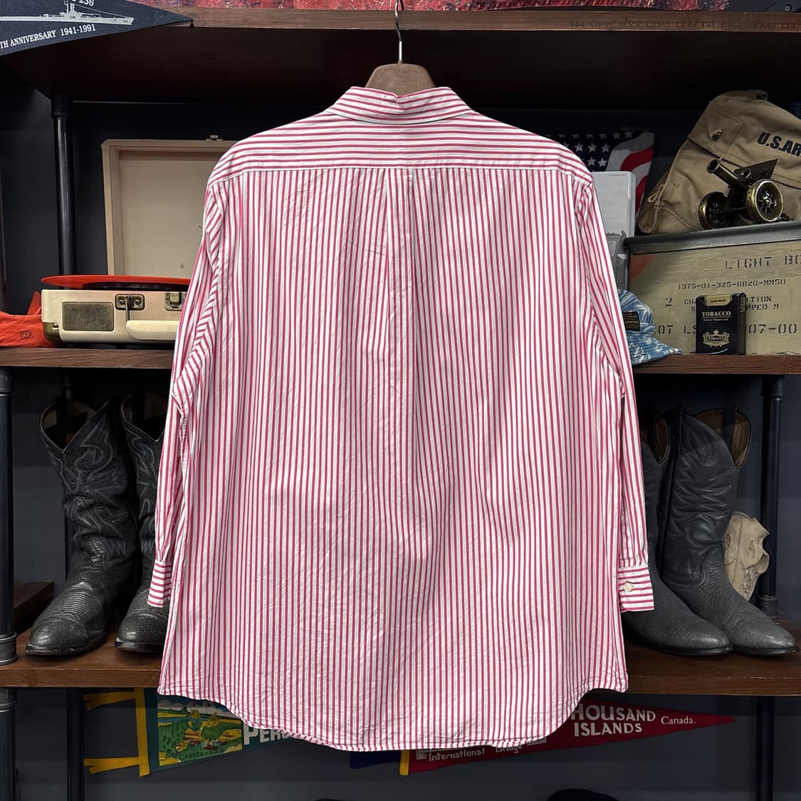 신형라벨 폴로 랄프로렌 클래식 스트라이프 버튼다운셔츠 핑크 N1161 상품이미지2