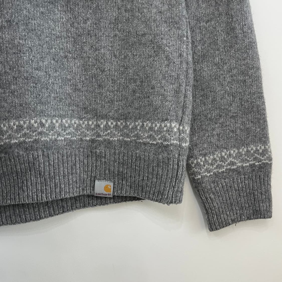 칼하트 노르딕 패턴 그레이 울 니트 상품이미지6