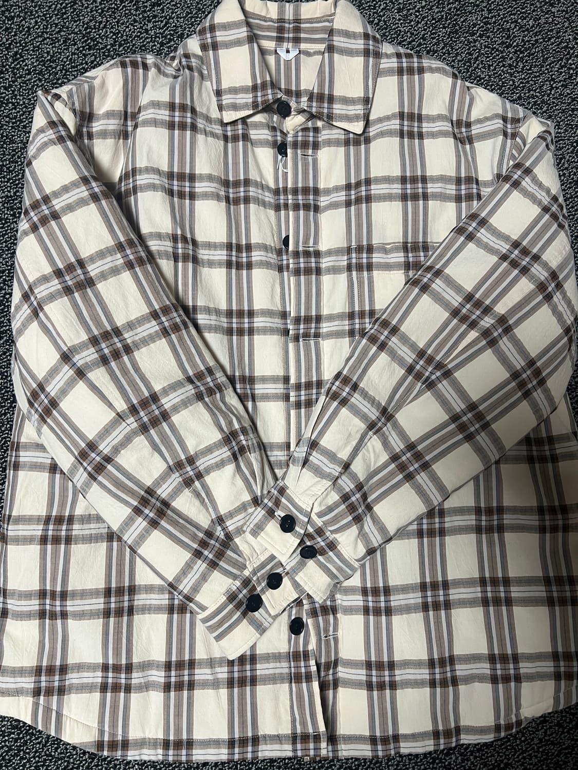 아르켓 패디드 푸퍼 퀼팅 체크 셔츠 50 사이즈 상품이미지2