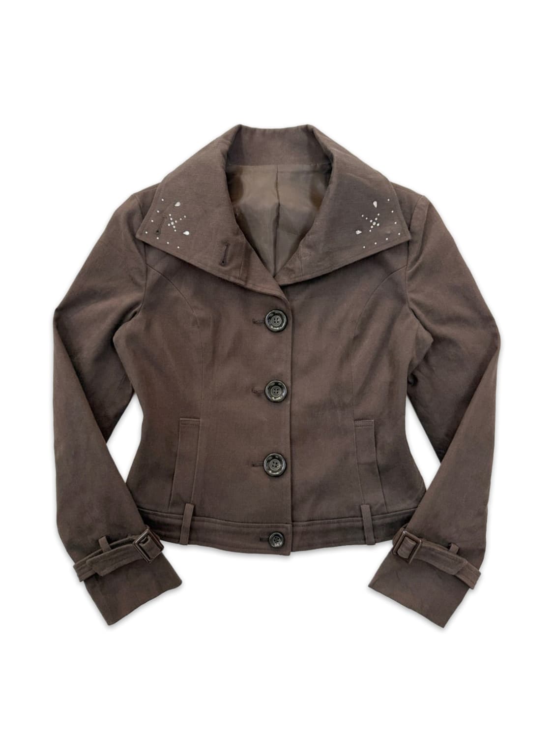 빈티지 브라운 하프 라인 자켓 상품이미지1