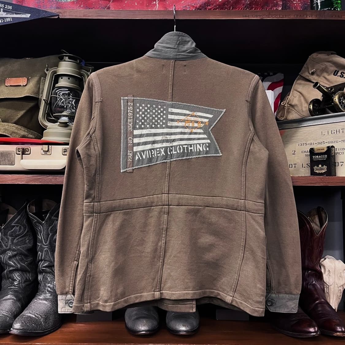 아비렉스 제팬 라인 빅 플래그 페넌트 로고 밀리터리 복각 자켓 N422 상품이미지2