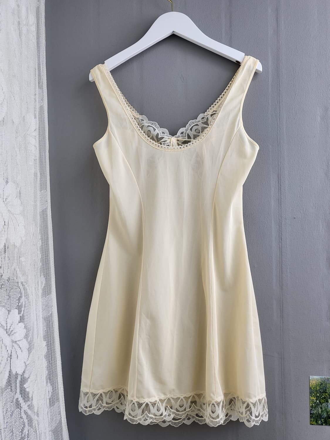 빈티지 버터 크림 아이보리 슬립 원피스 상품이미지3