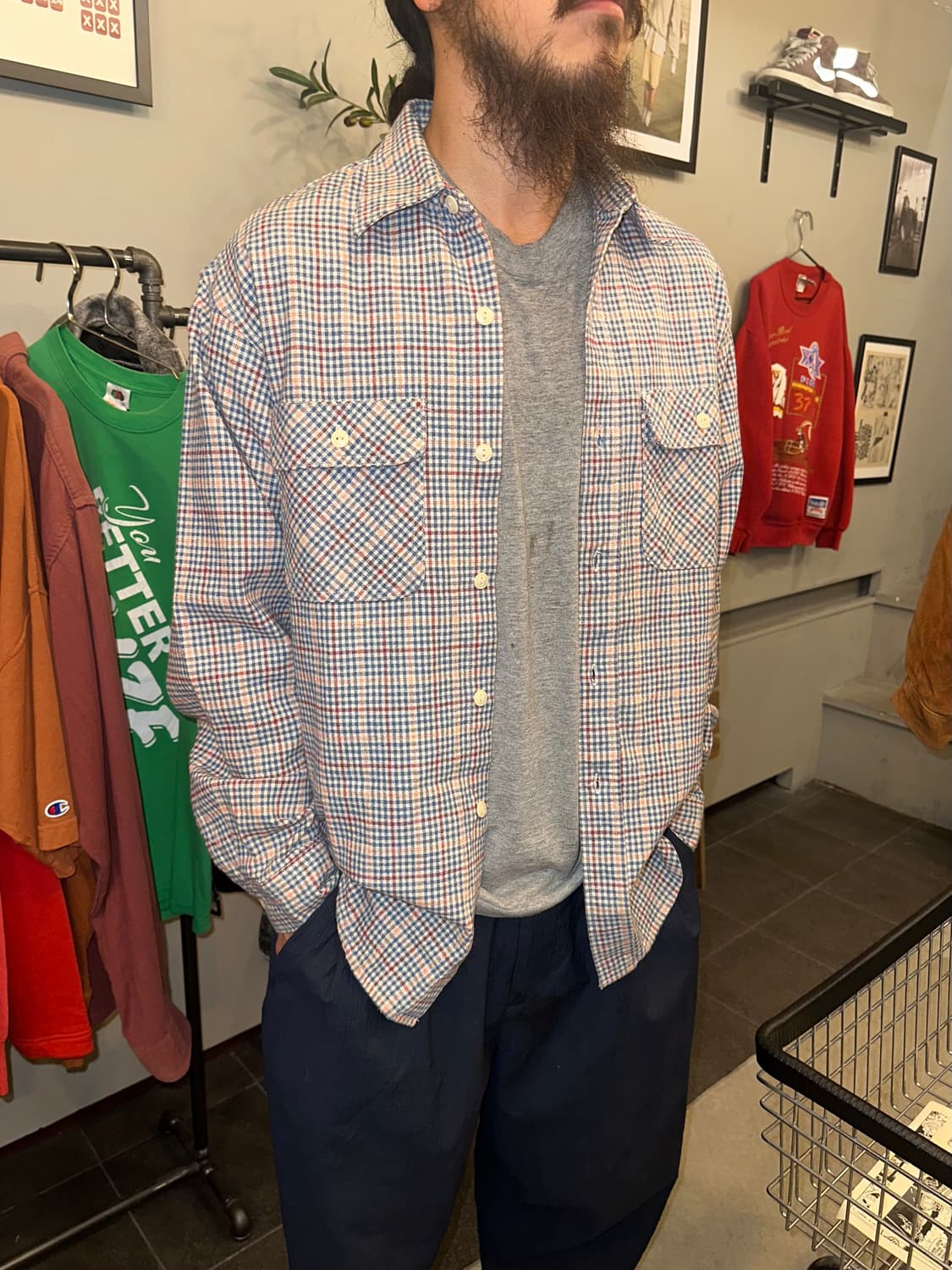 Sugar Cane union made check work shirt 상품이미지1