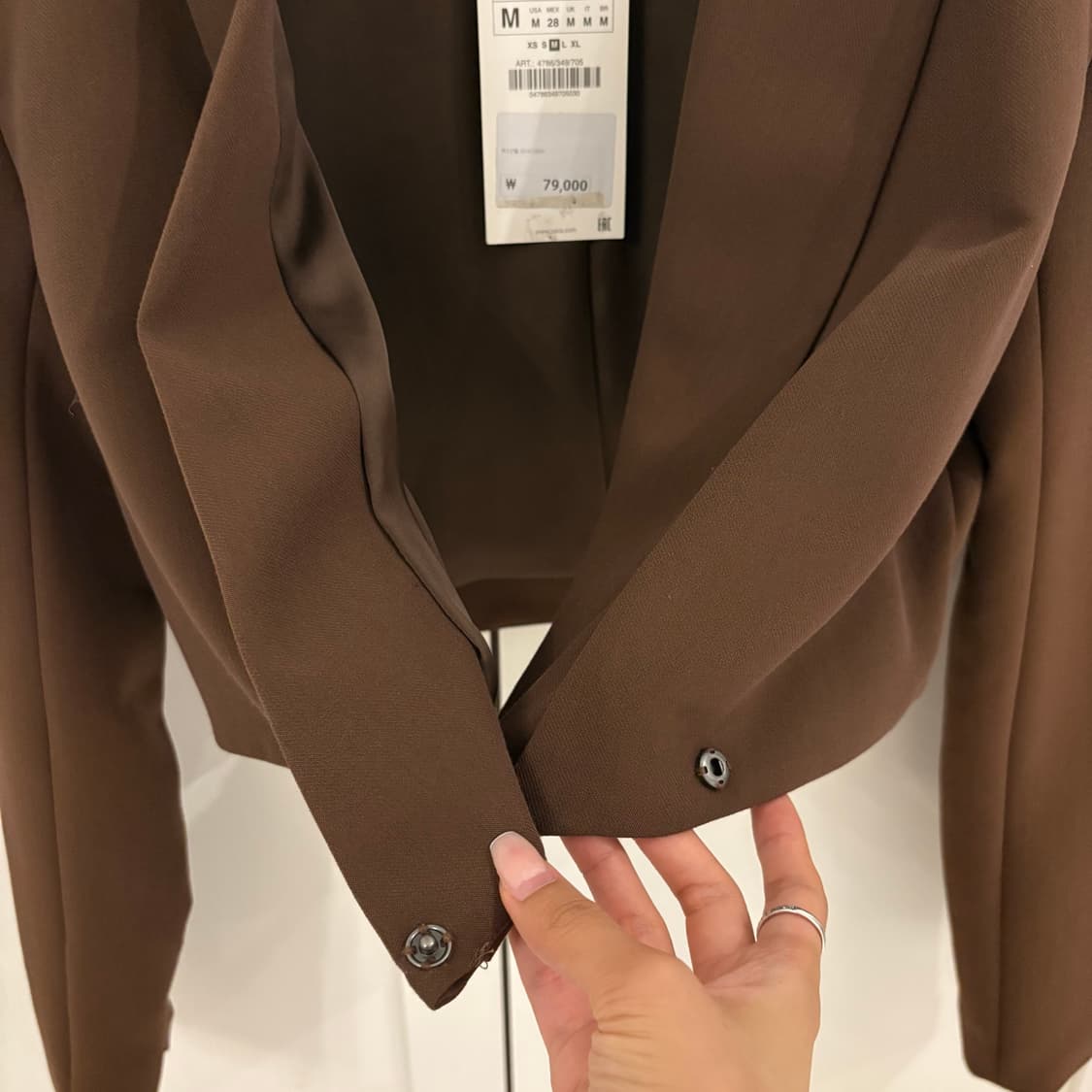 자라 크롭 자켓 브라운 상품이미지3