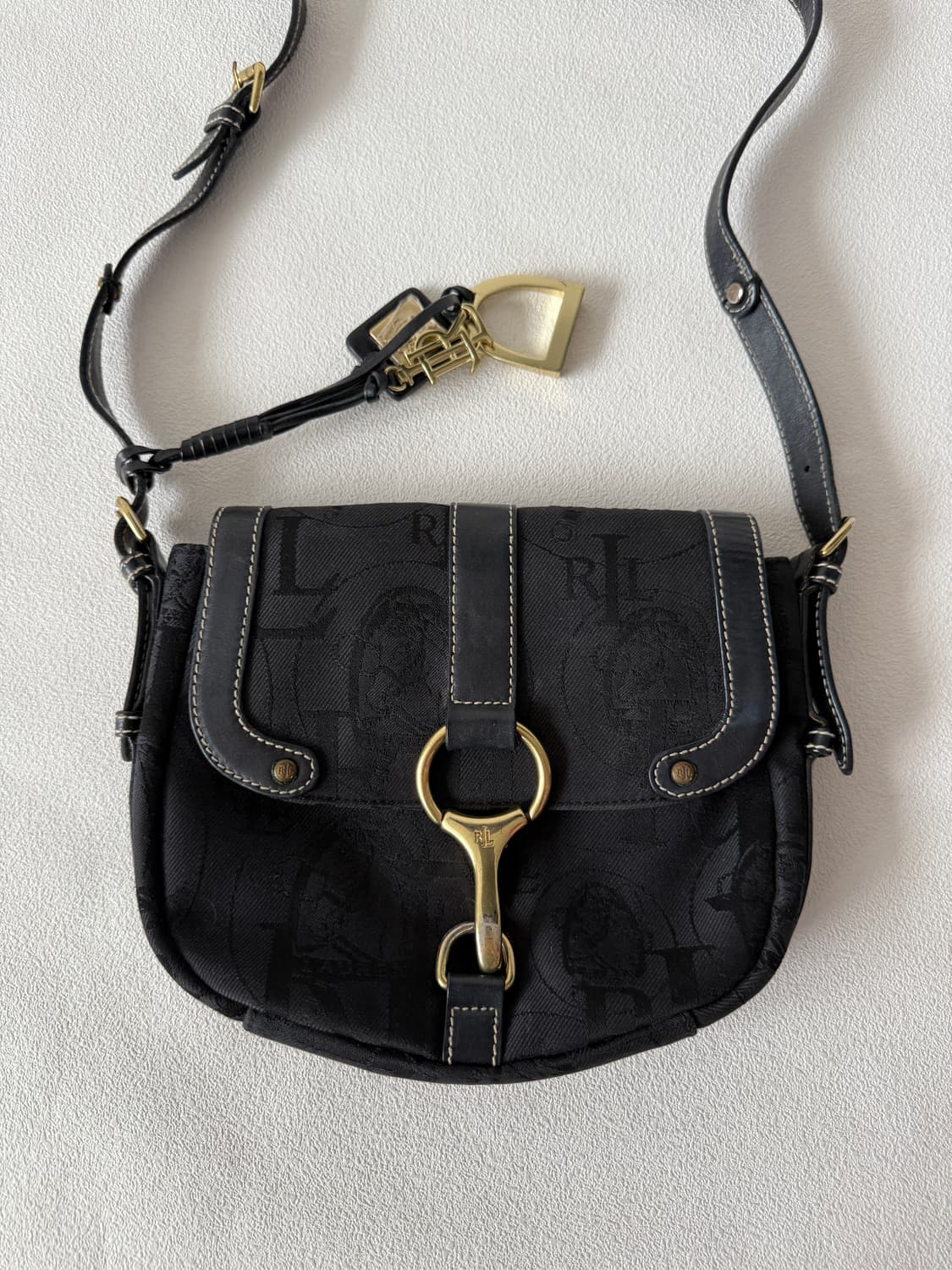 랄프로렌(Ralph Lauren) 원단 레더 크로스백 상품이미지2