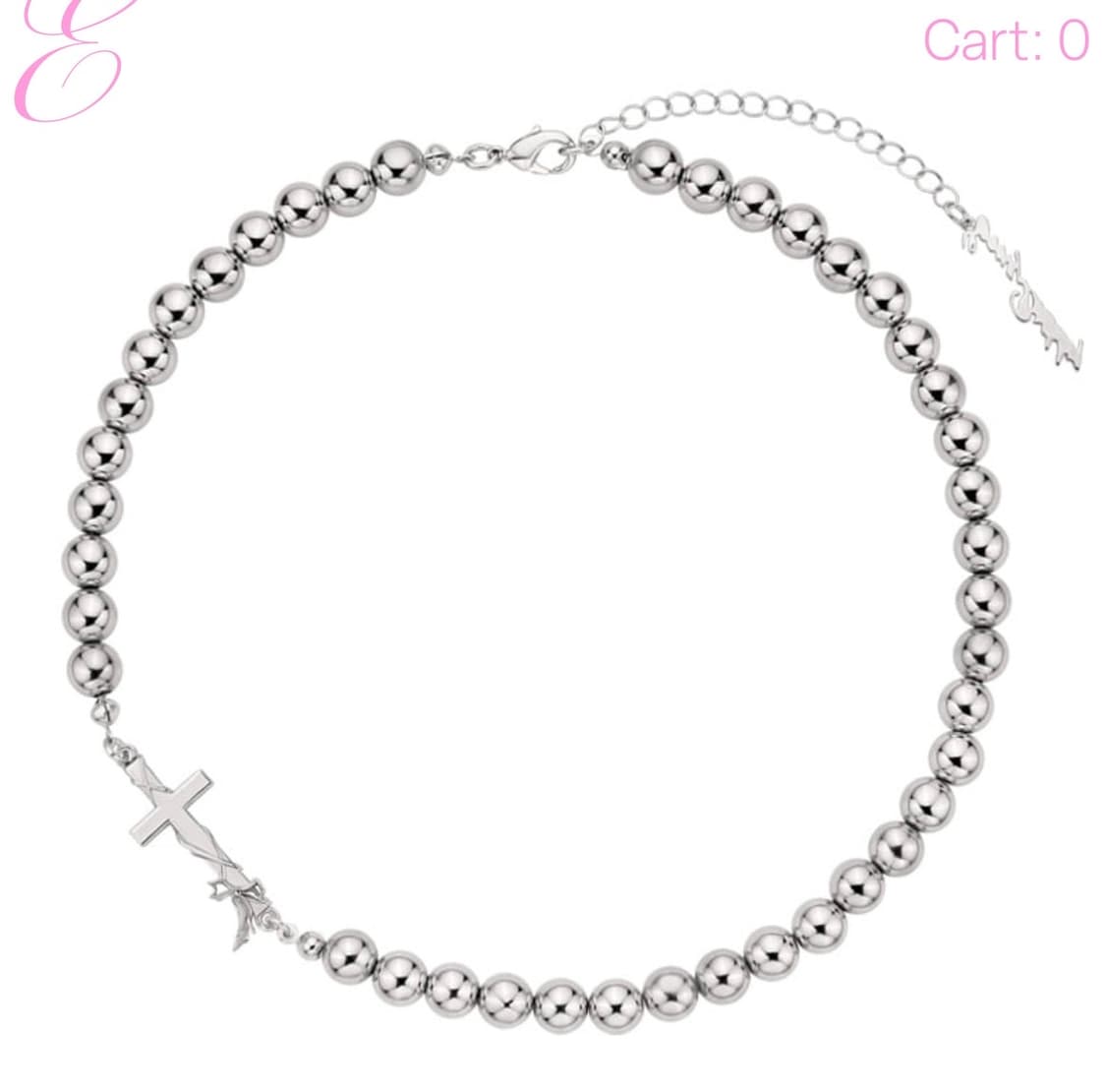 에브리벌스데이 목걸이 cross ball chain necklace 상품이미지1