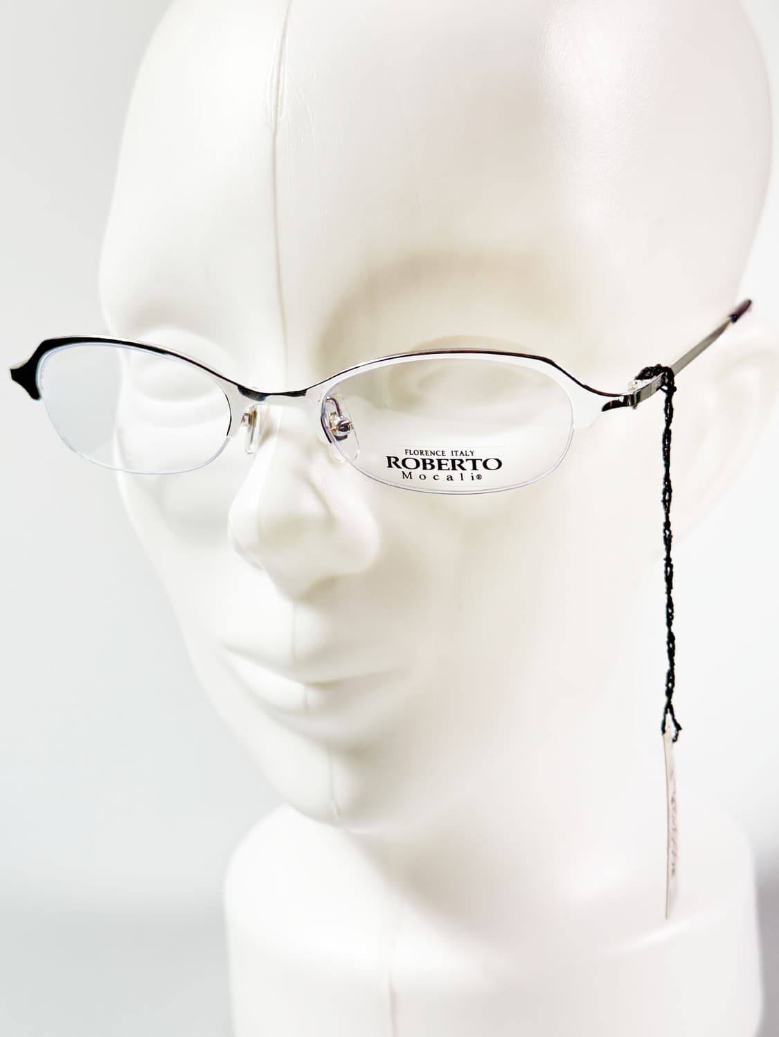 ROBERTO MOCALI 실버메탈 오벌 반무테 빈티지 안경 상품이미지8