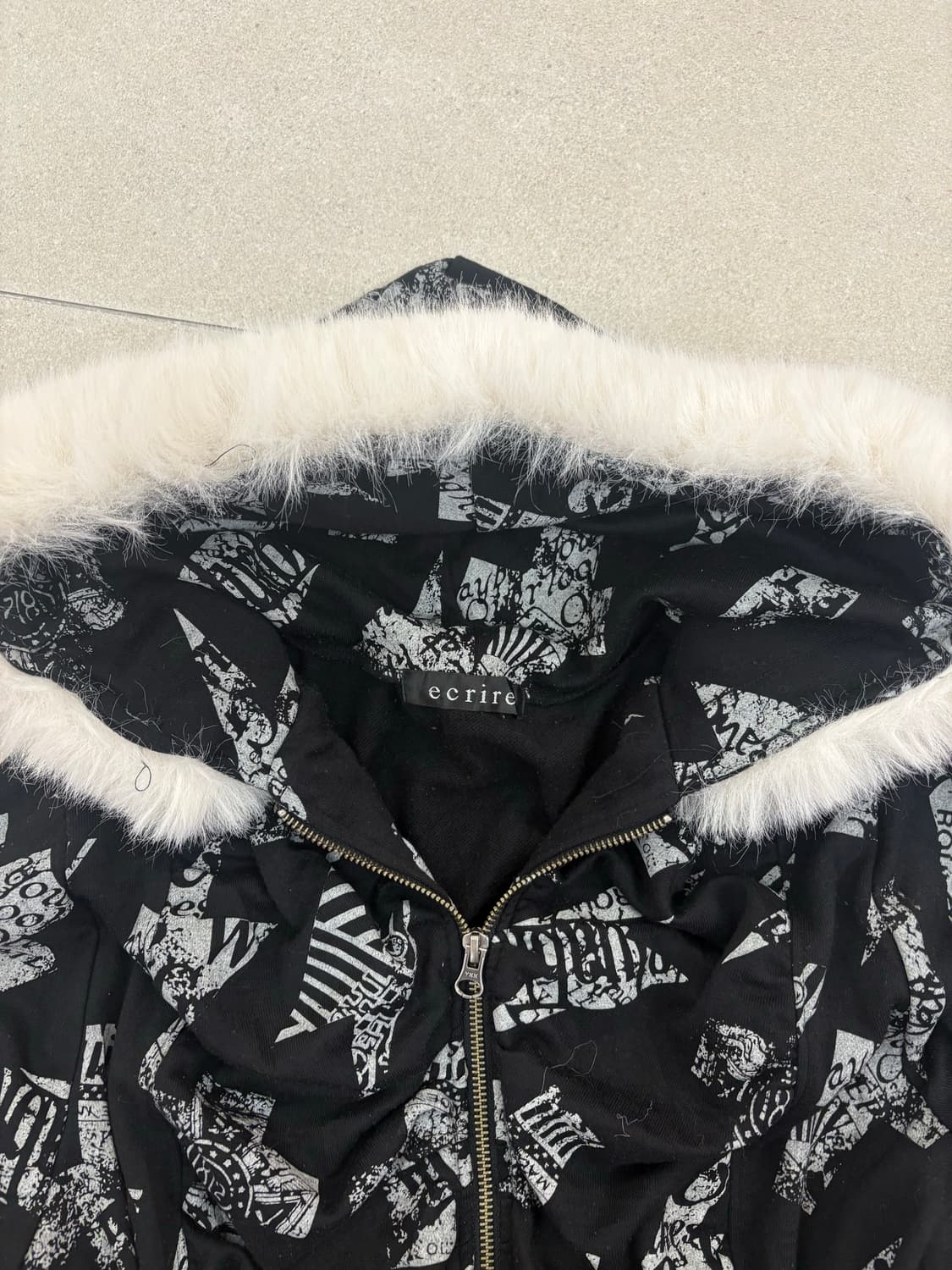 프린팅 셔링 퍼 후드집업 상품이미지5