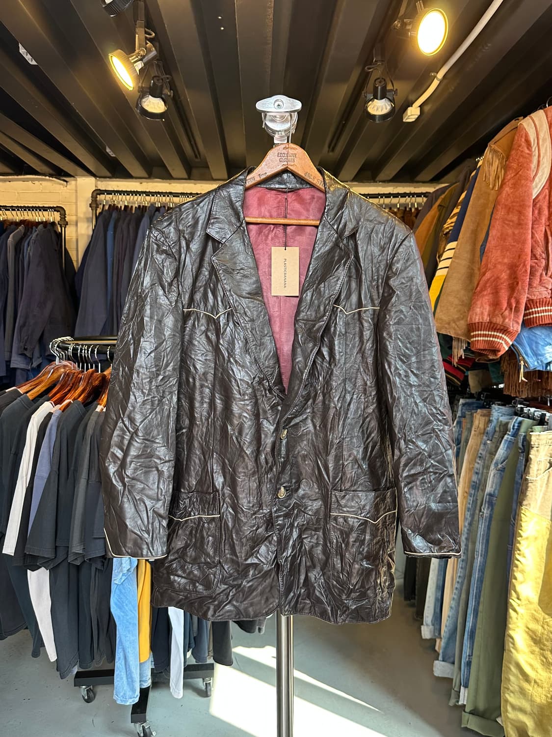 90s 리얼 레더 웨스턴 레더 블레이져 자켓 상품이미지1