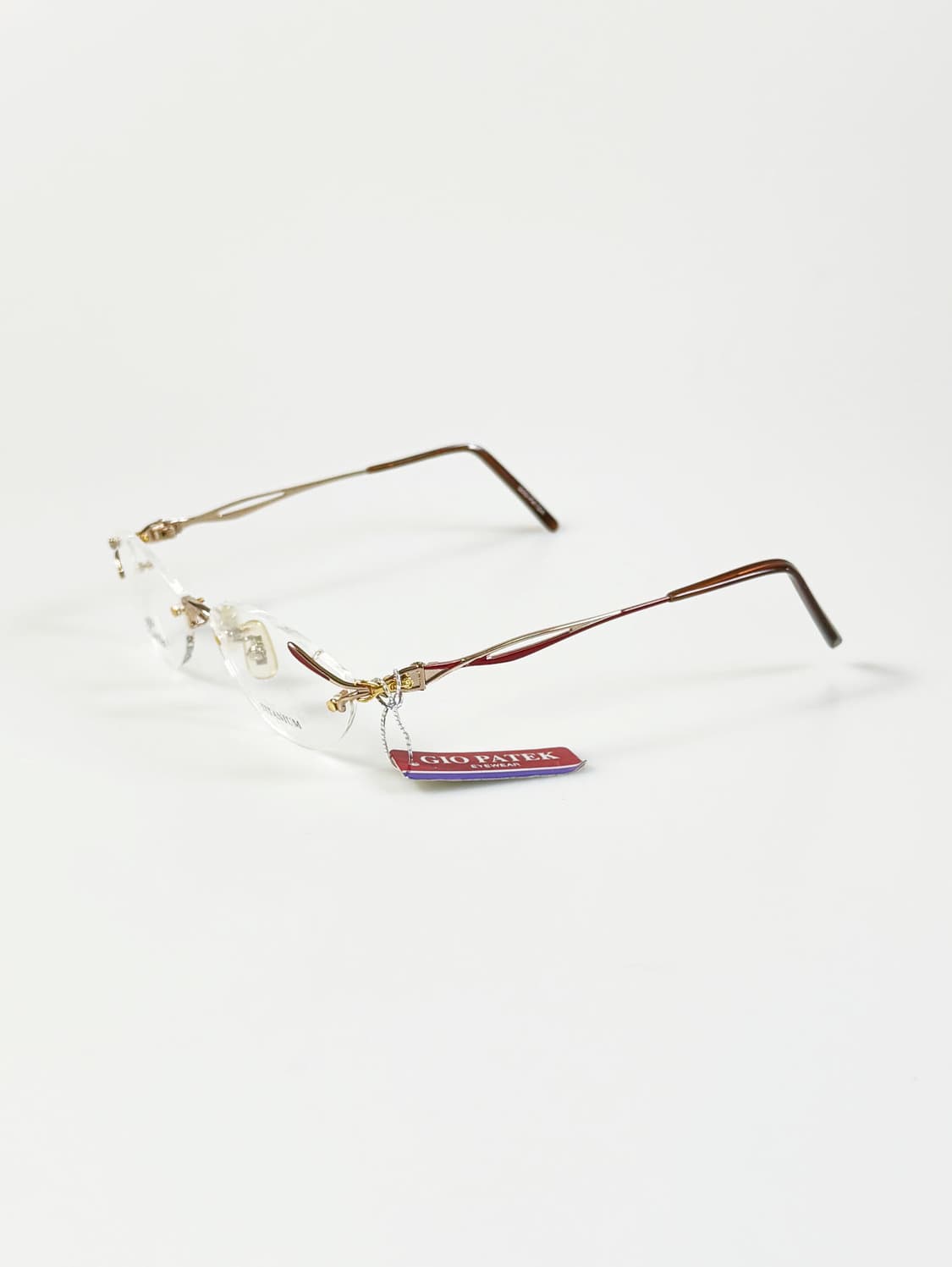 GIO PATEK 골드 티타늄 오벌 무테 빈티지 안경 상품이미지3