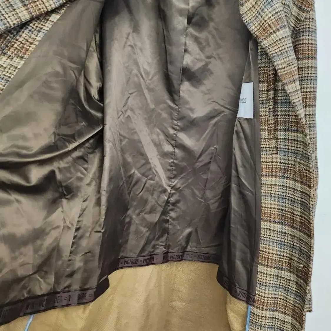 지이크 체크 모직 코트  상품이미지5