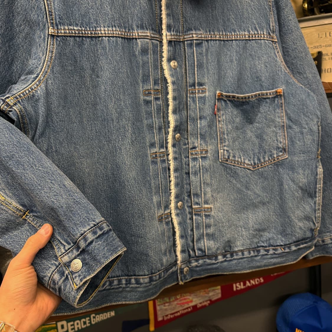 리바이스 쉐르파 타입1 데님 트러커 자켓 중청 N284 상품이미지4