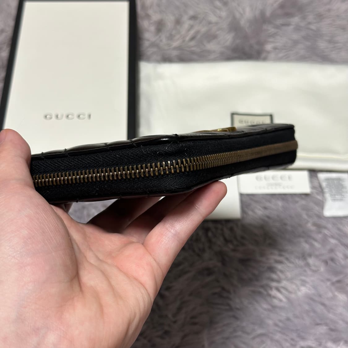 [풀구성] 구찌 GG 마몬트 마틀라세 장지갑 블랙 상품이미지7