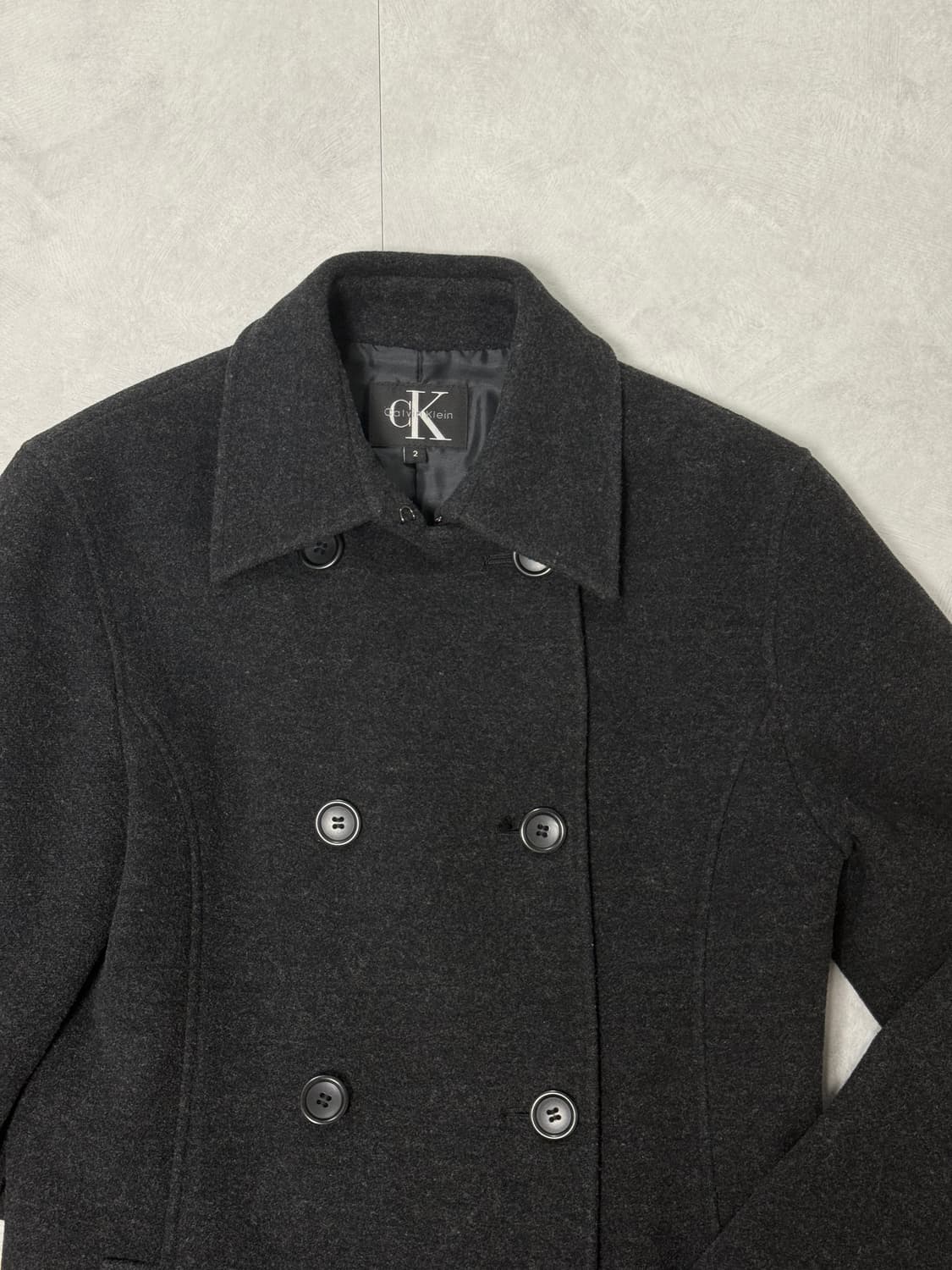 캘빈클라인 울 숏 코트 차콜 상품이미지3