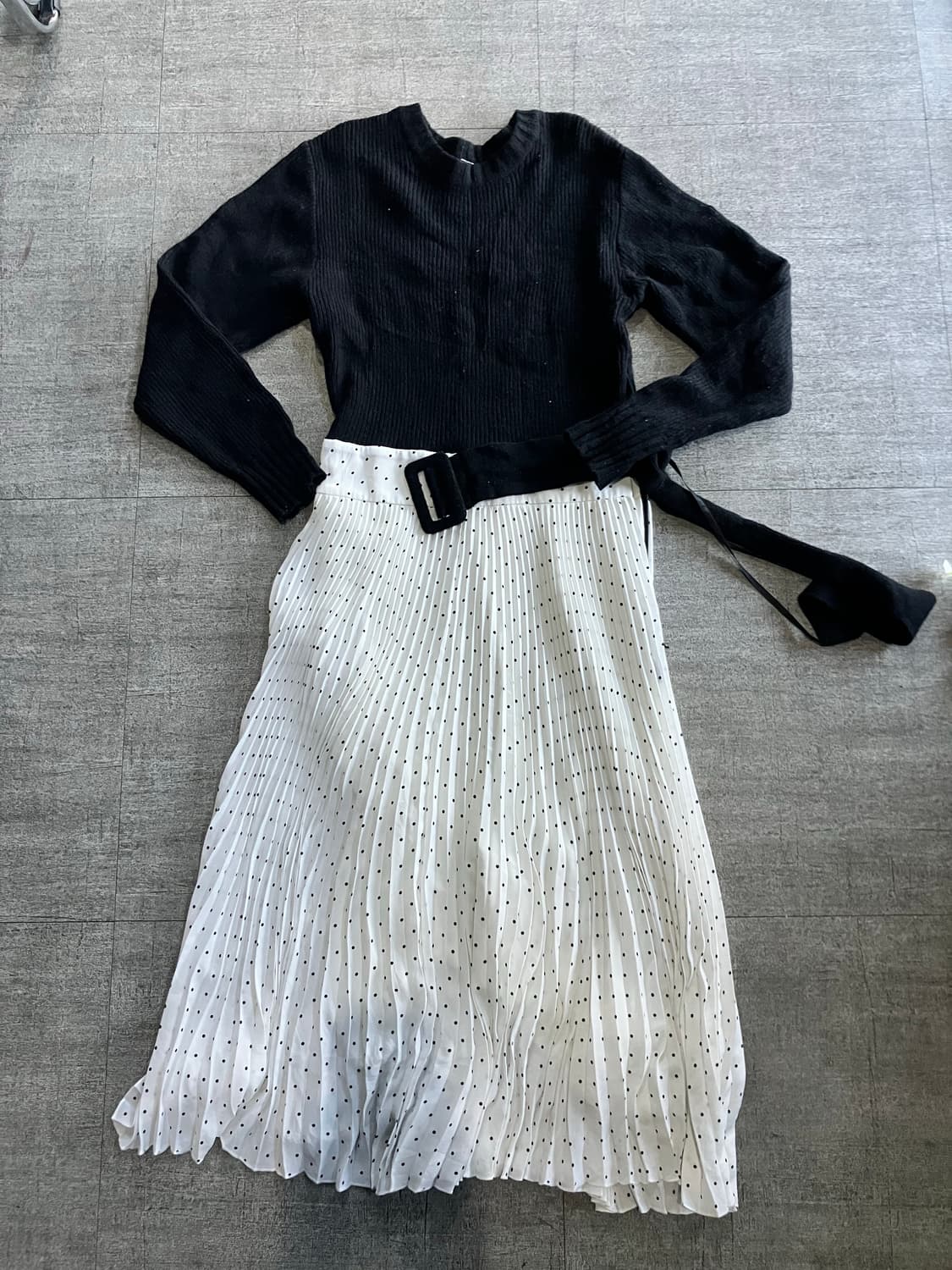 일본빈티지 Mileowen 하구미모리걸 달천깔페어리 벨트도트원피스 상품이미지1