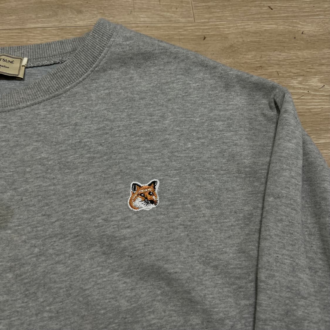 메종키츠네 키츠네 자수 로고 맨투맨 크루넥 티셔츠 [그레이] XL/105 상품이미지4
