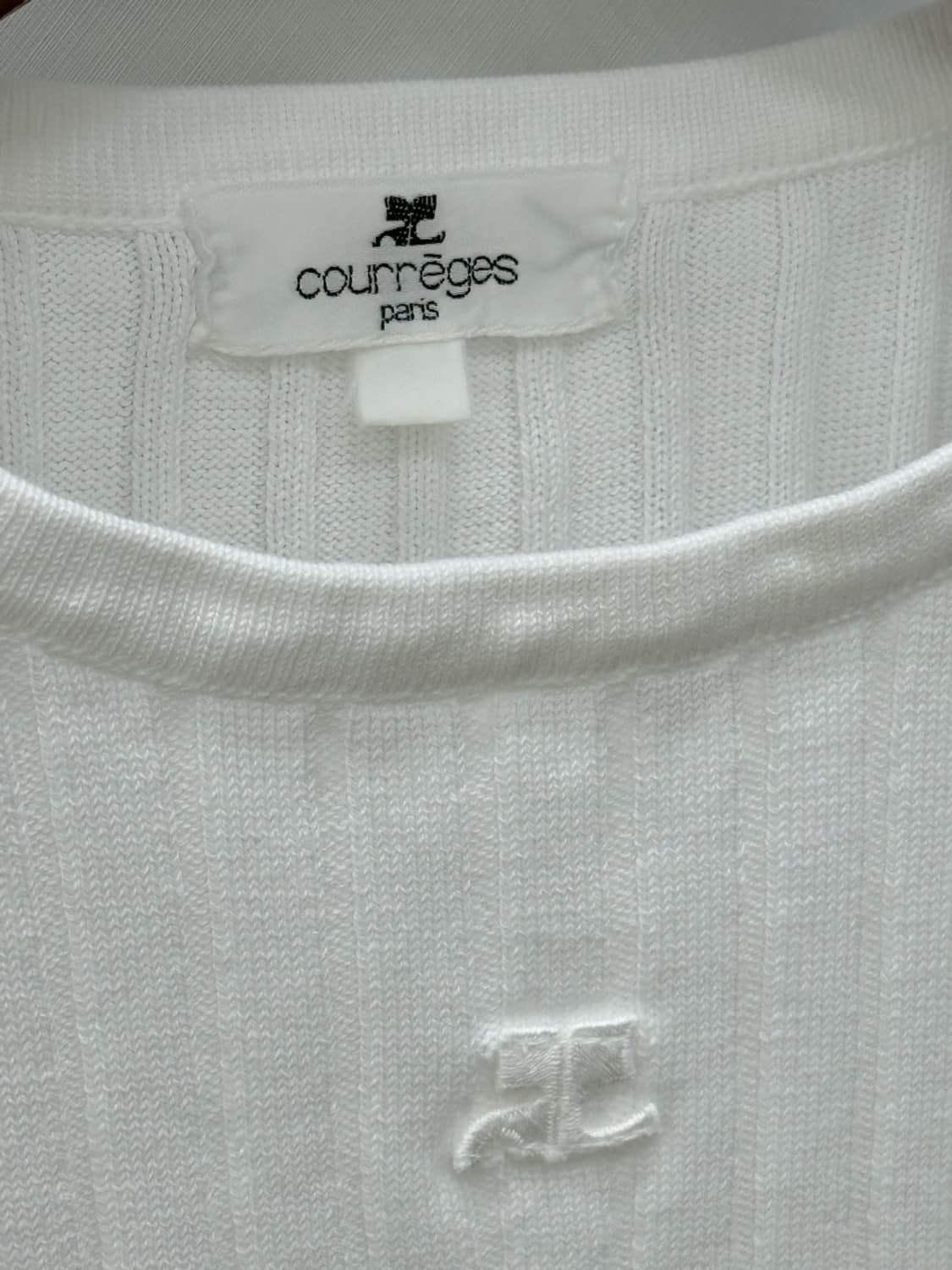 courreges / 꾸레쥬 화이트 코튼 반팔 니트 상품이미지8