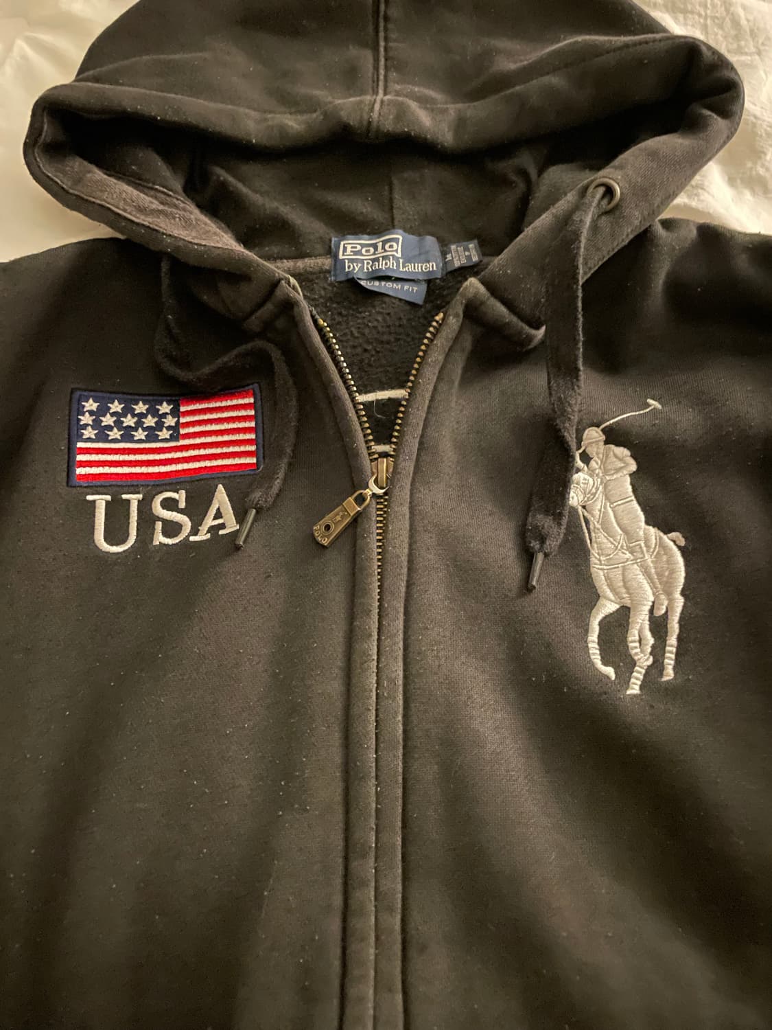 폴로 랄프로렌 빅포니 성조기 후드집업 블랙 #3 상품이미지3