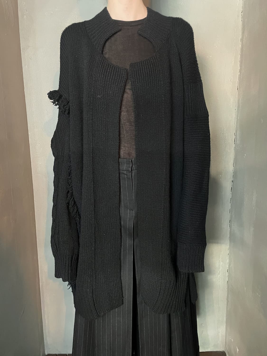 요지 야마모토 비대칭 버튼리스 가디건 상품이미지2