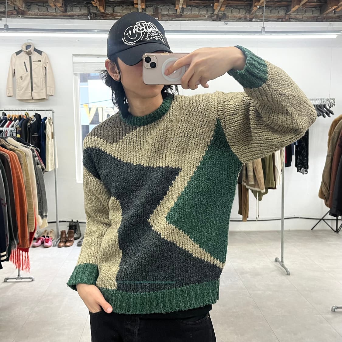 [M] 일본 빈티지 패턴 혼방 니트 스웨터 상품이미지7