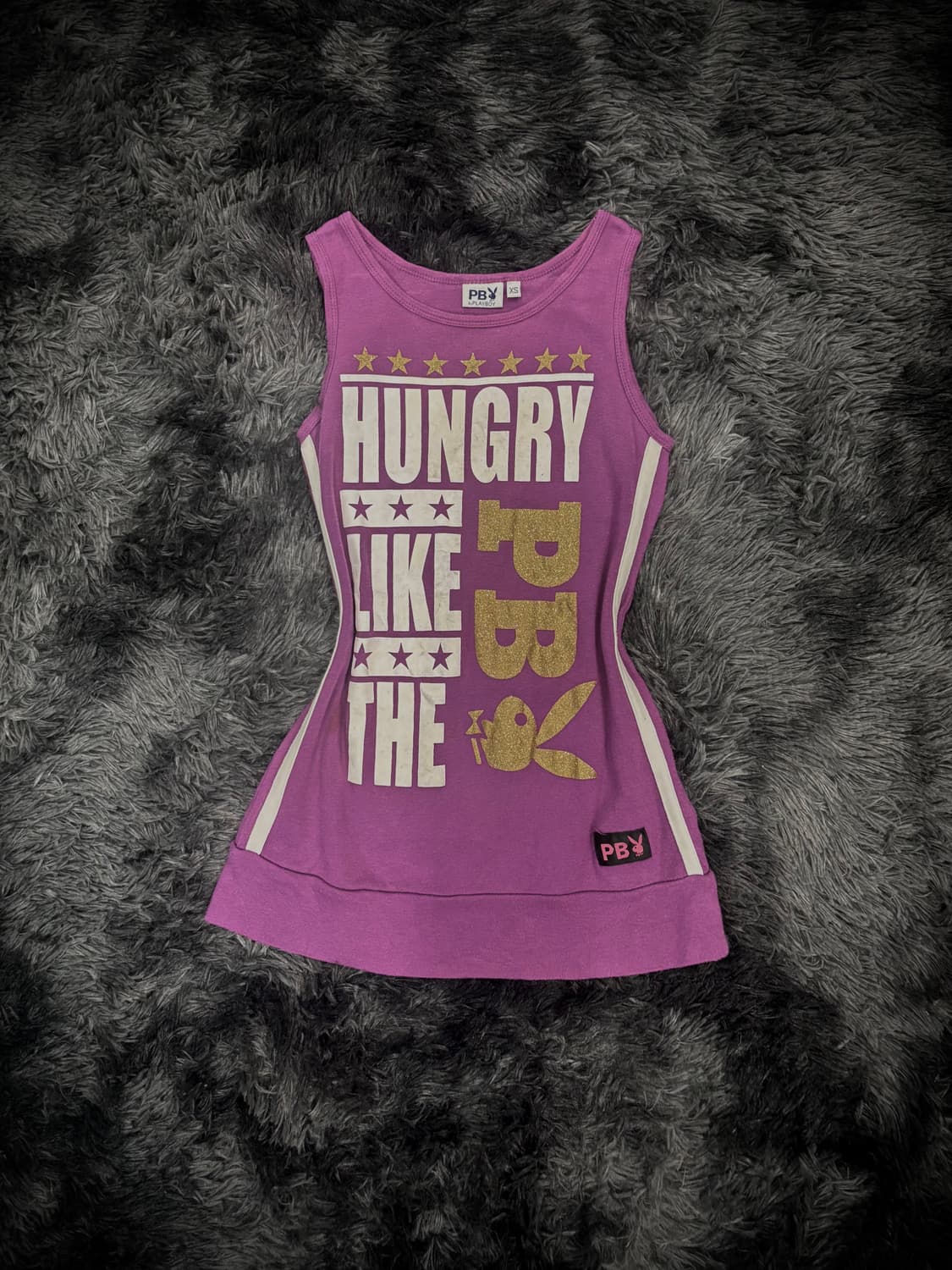 Playboy 퍼플 레터링 슬리브리스 상품이미지1